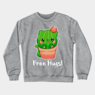 "catcus" cactus cat free hugs Crewneck Sweatshirt